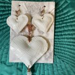 Faux Leather Large Puff Sets in white hearts - Image 3