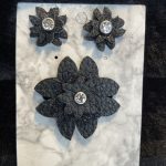 Faux leather pin and earring sets in a variety of colours with a touch of shimmer - Image 3