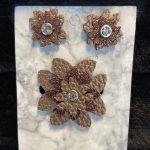 Faux leather pin and earring sets in a variety of colours with a touch of shimmer - Image 4